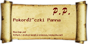 Pokoráczki Panna névjegykártya